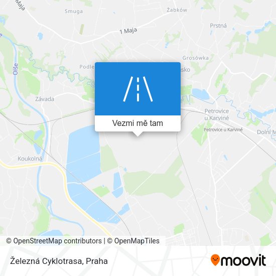 Železná Cyklotrasa mapa