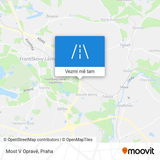 Most V Opravě mapa