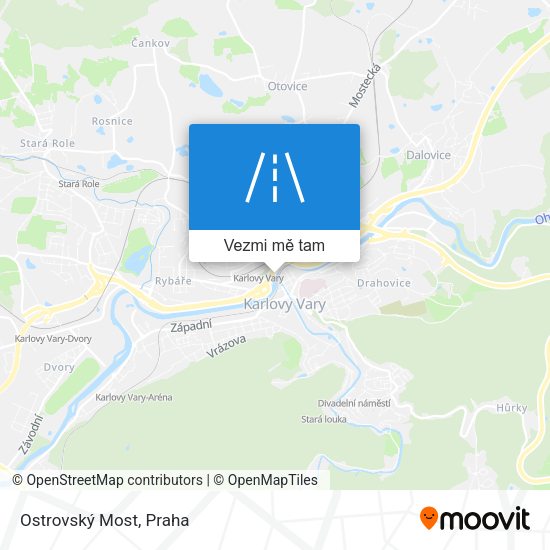 Ostrovský Most mapa