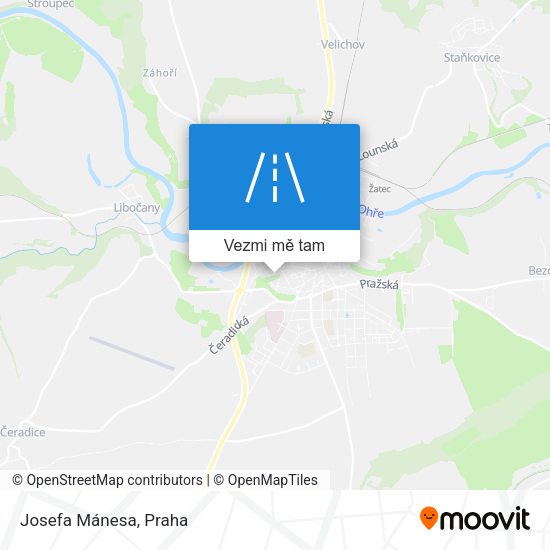 Josefa Mánesa mapa
