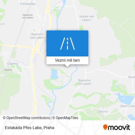 Estakáda Přes Labe mapa