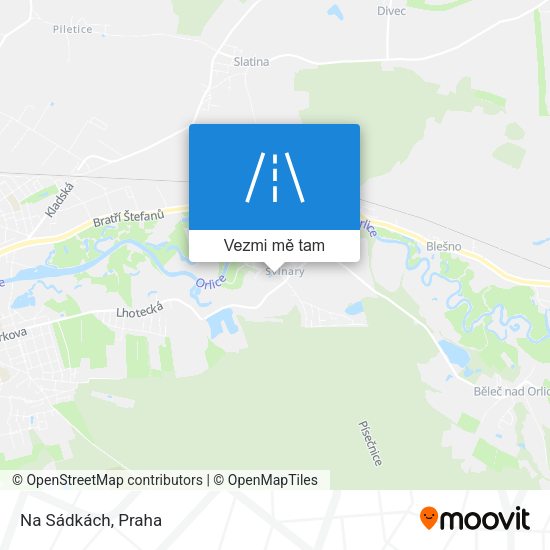 Na Sádkách mapa