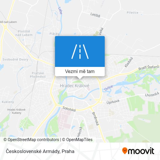 Československé Armády mapa