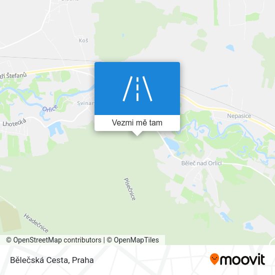 Bělečská Cesta mapa