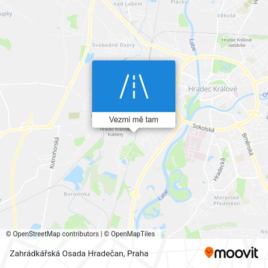 Zahrádkářská Osada Hradečan mapa