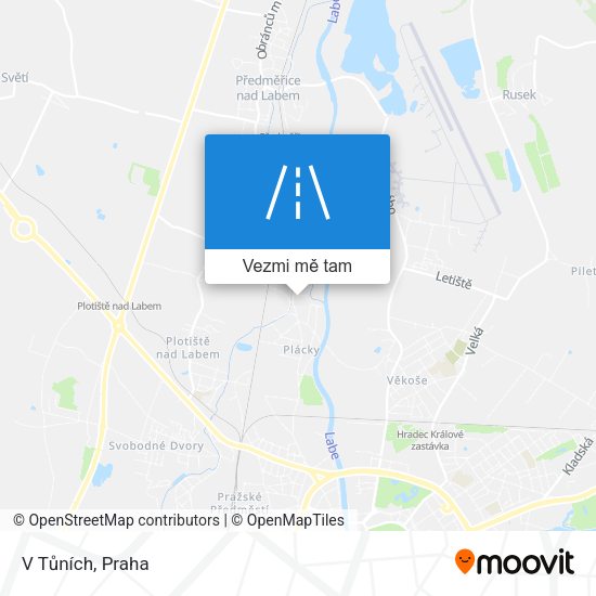 V Tůních mapa