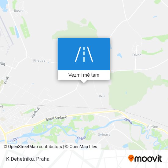K Dehetníku mapa