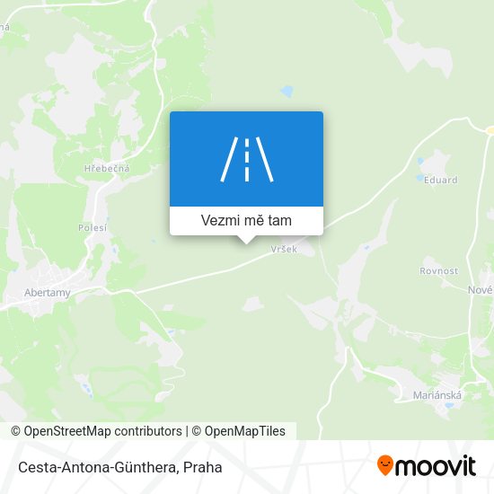 Cesta-Antona-Günthera mapa
