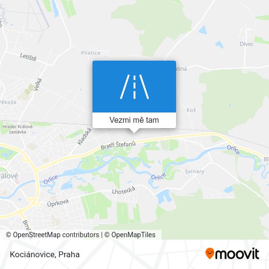 Kociánovice mapa