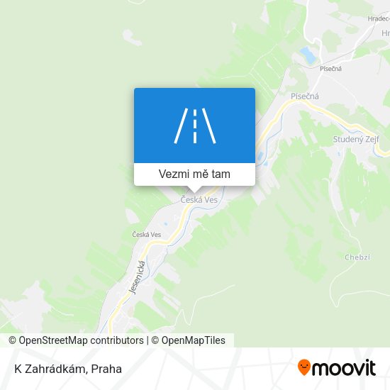 K Zahrádkám mapa