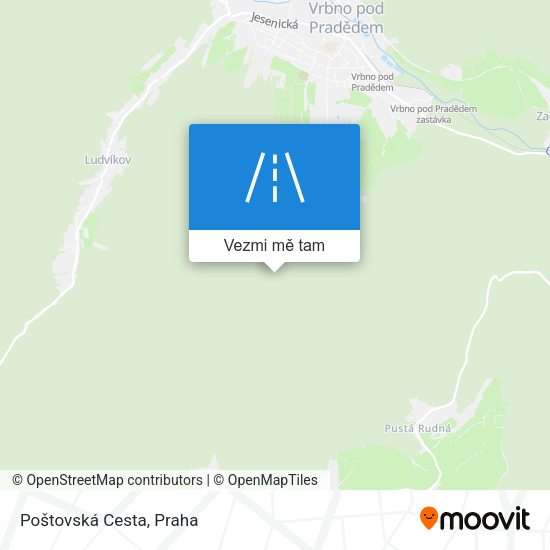 Poštovská Cesta mapa