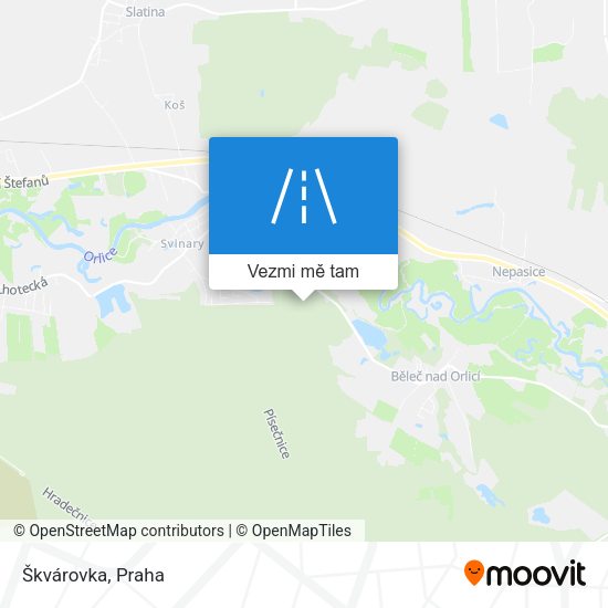 Škvárovka mapa