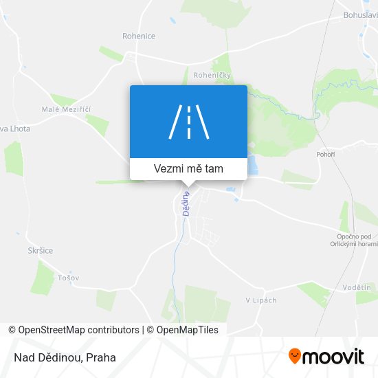 Nad Dědinou mapa
