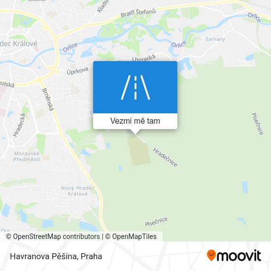 Havranova Pěšina mapa