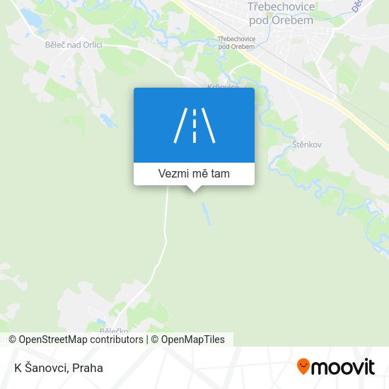 K Šanovci mapa