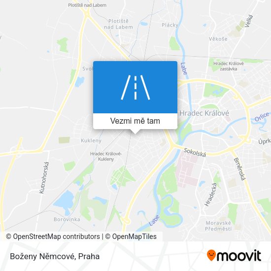Boženy Němcové mapa