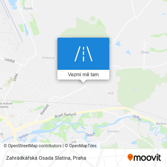 Zahrádkářská Osada Slatina mapa