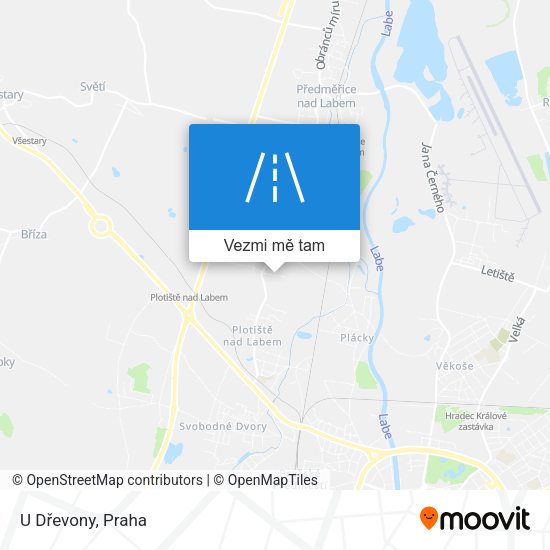 U Dřevony mapa
