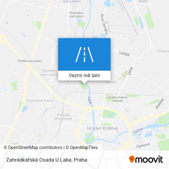 Zahrádkářská Osada U Labe mapa