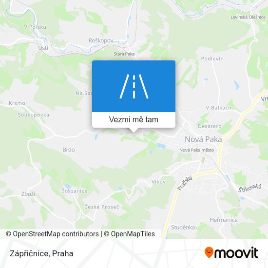 Zápřičnice mapa