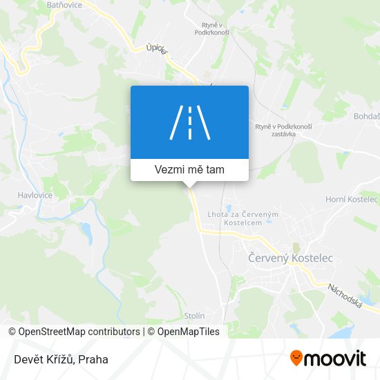Devět Křížů mapa