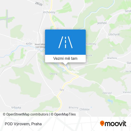 POD Výrovem mapa