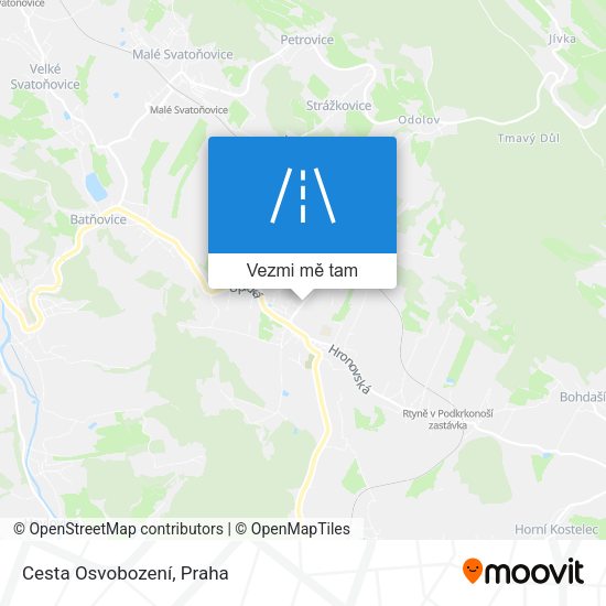 Cesta Osvobození mapa