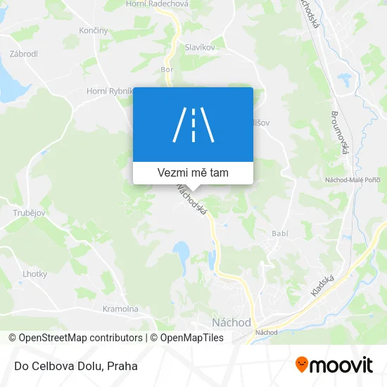 Do Celbova Dolu mapa