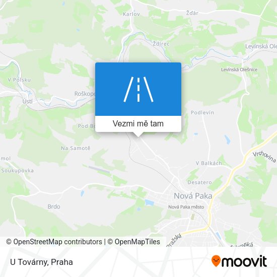 U Továrny mapa