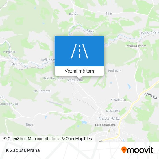 K Záduši mapa