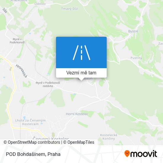 POD Bohdašínem mapa