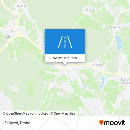Průjezd mapa