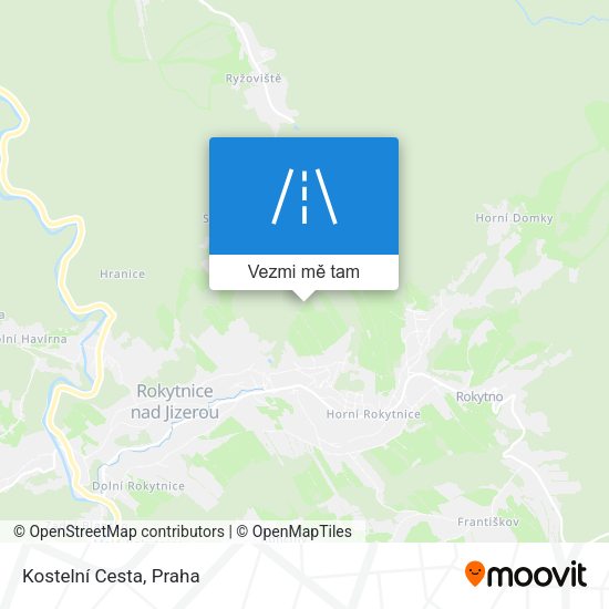 Kostelní Cesta mapa