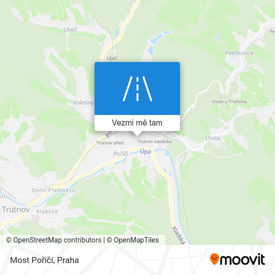 Most Poříčí mapa