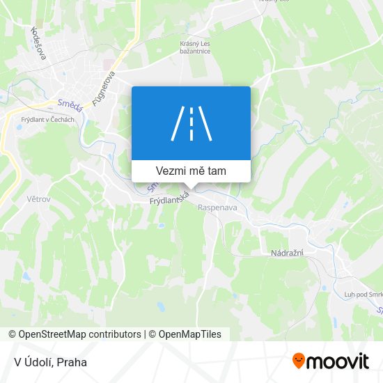 V Údolí mapa