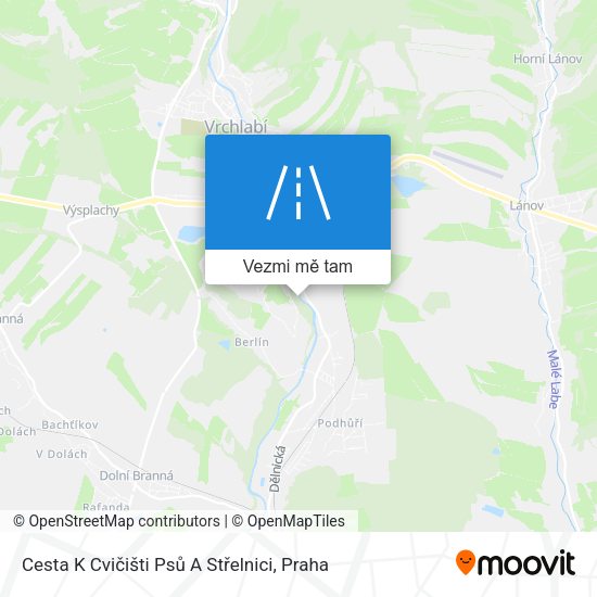 Cesta K Cvičišti Psů A Střelnici mapa