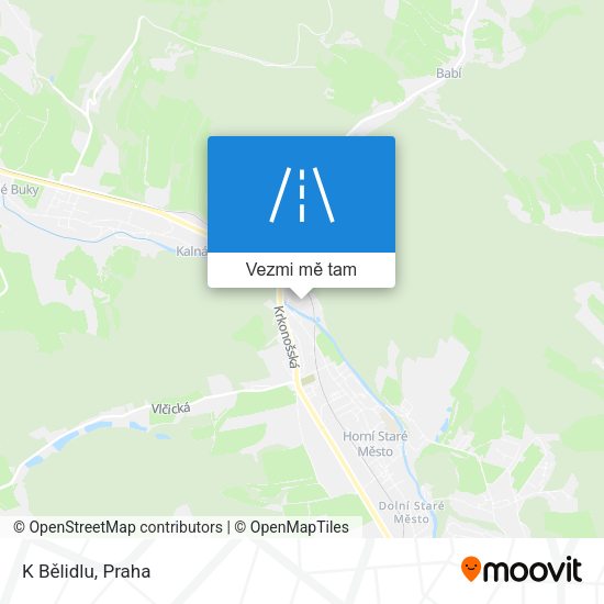 K Bělidlu mapa