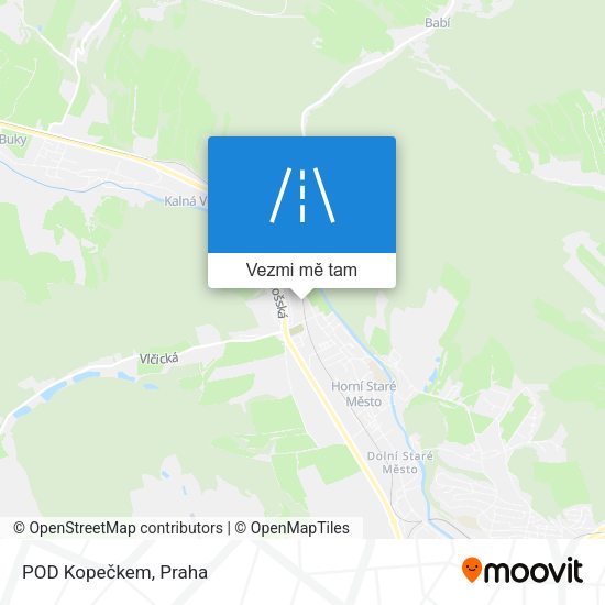 POD Kopečkem mapa