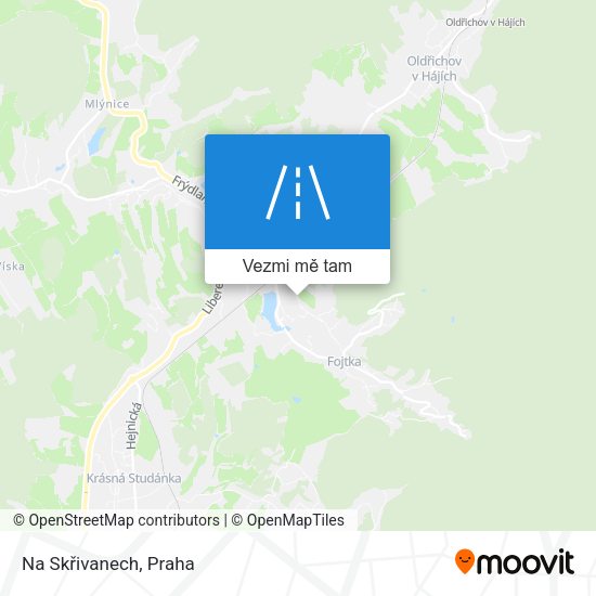 Na Skřivanech mapa