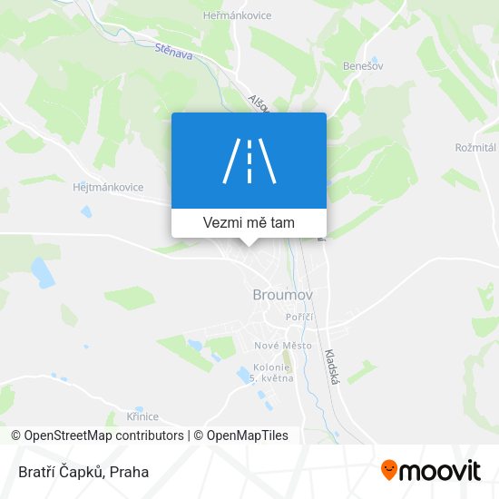 Bratří Čapků mapa