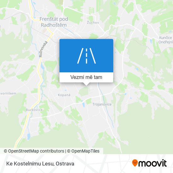 Ke Kostelnímu Lesu mapa