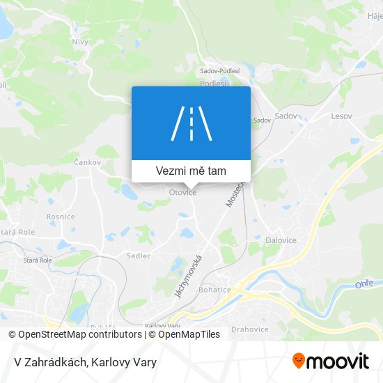 V Zahrádkách mapa