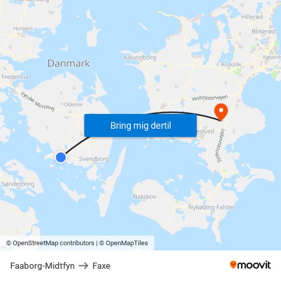 Faaborg-Midtfyn to Faxe map