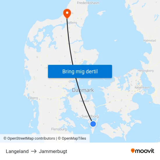 Langeland to Jammerbugt map