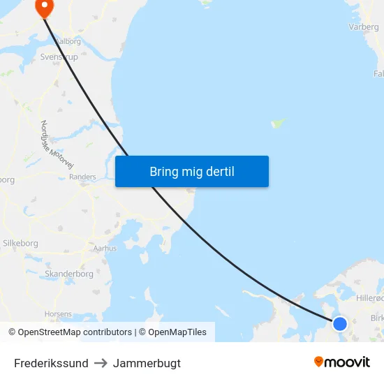 Frederikssund to Jammerbugt map