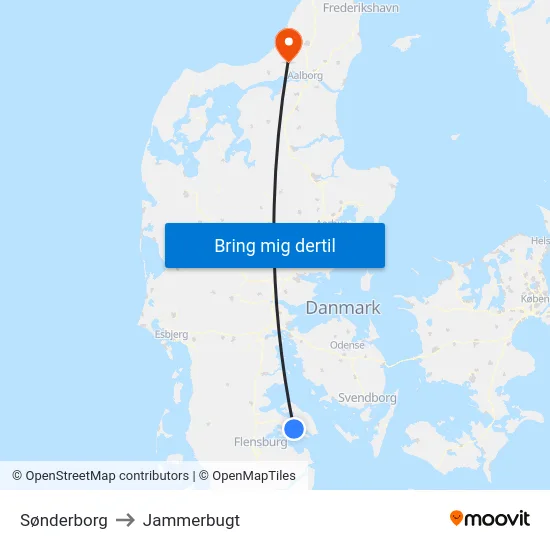 Sønderborg to Jammerbugt map