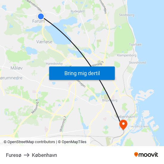 Furesø to Furesø map