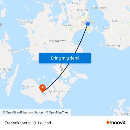 Frederiksberg to Frederiksberg map
