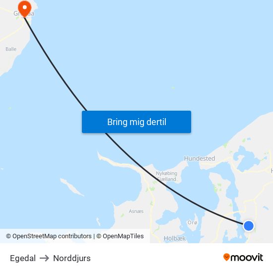Egedal to Norddjurs map