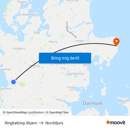 Ringkøbing-Skjern to Ringkøbing-Skjern map